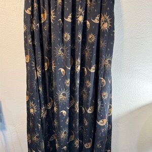 Cosmic Aura Celestial ruffle tiered midi print skirt-Medium